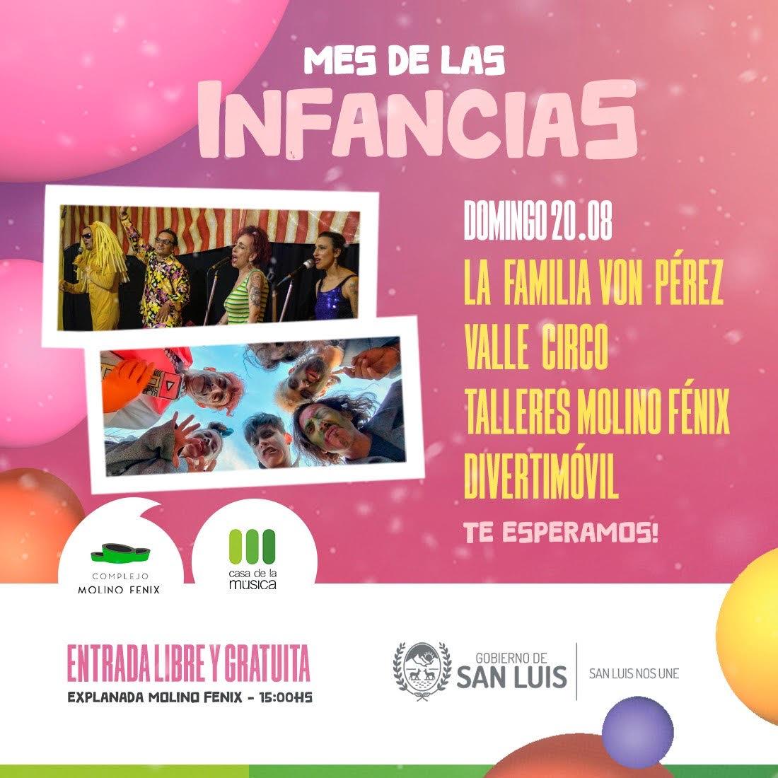 VILLA MERCEDES: El domingo 20 de agosto el Molino Fénix festeja el Día de las Infancias