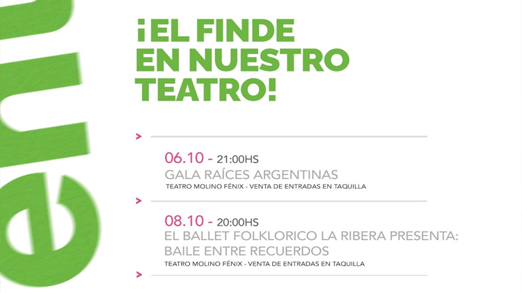 VILLA MERCEDES: El Molino Fénix presenta la agenda del fin de semana