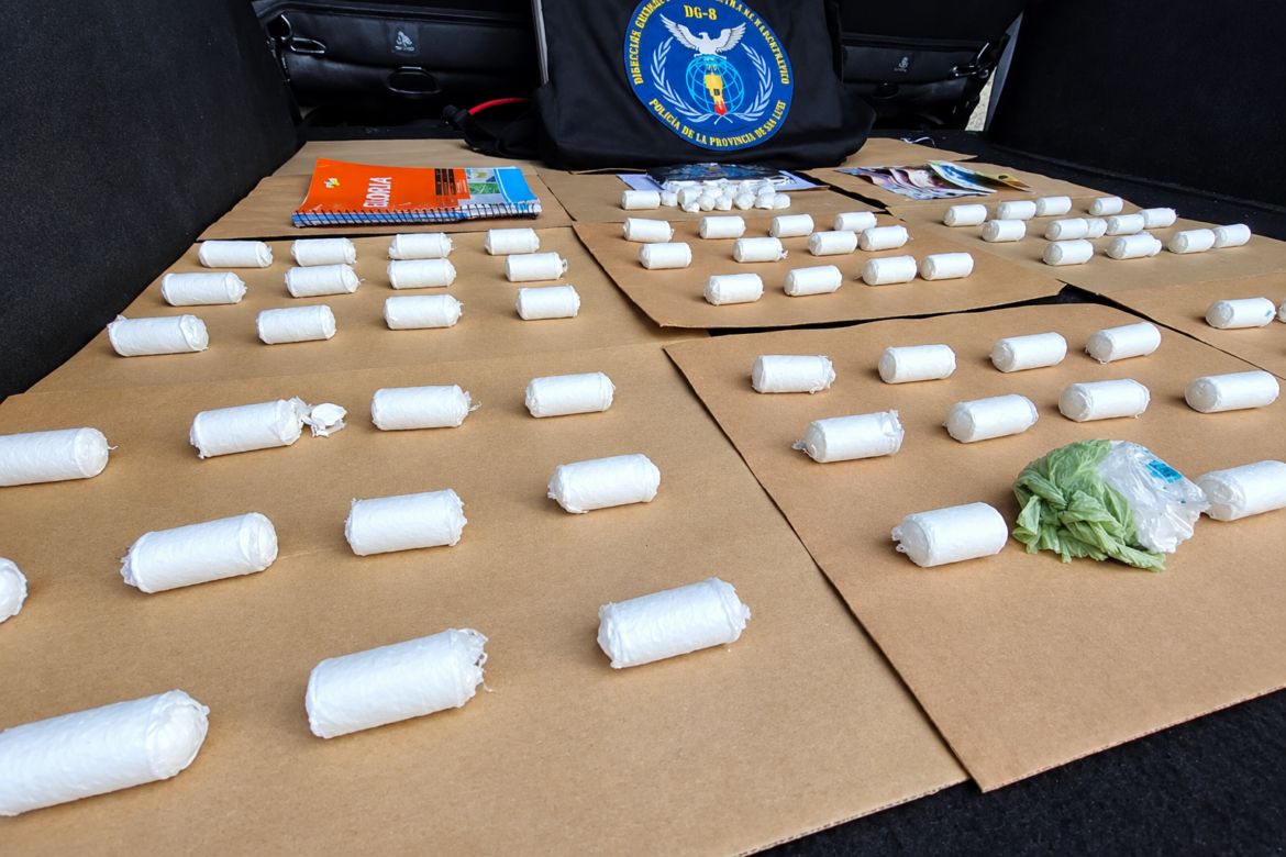 Un perro antidrogas detectó en un auto “tizas” de cocaína valuadas en $22 millones
